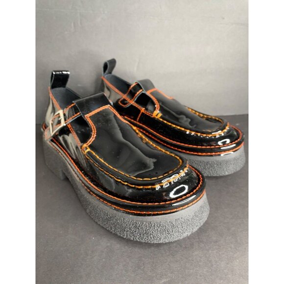 E8 By Miista Cathy Platform Brogues Mary Jane Size 39 NEW Black Patent Leather - Picture 2 of 6